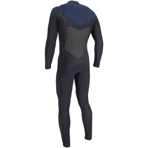 2024 O'Neill Hombres Psycho Tech 4/3mm+ Chest Zip Neopreno 5505 - Black / Navy